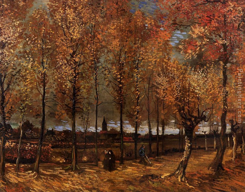 Lane with Poplars painting - Vincent van Gogh Lane with Poplars art painting
